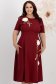 Rochie din stofa elastica visinie midi in clos cu detalii brodate si flori 3D - StarShinerS 1 - StarShinerS.ro