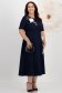 Rochie din stofa elastica bleumarin midi in clos cu detalii brodate si flori 3D - StarShinerS 1 - StarShinerS.ro