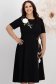 Rochie din stofa elastica neagra midi in clos cu detalii brodate si flori 3D - StarShinerS 1 - StarShinerS.ro