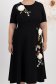 Rochie din stofa elastica neagra midi in clos cu detalii brodate si flori 3D - StarShinerS 4 - StarShinerS.ro