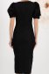 Rochie din stofa elastica neagra midi tip creion cu maneci bufante si aplicatii stralucitoare cu pietre strass - StarShinerS 5 - StarShinerS.ro