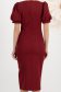 Rochie din stofa elastica visinie midi tip creion cu maneci bufante si aplicatii stralucitoare cu pietre strass - StarShinerS 5 - StarShinerS.ro