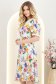Rochie din satin multicolora midi in clos cu elastic in talie - StarShinerS 2 - StarShinerS.ro