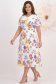 Rochie din satin multicolora midi in clos cu elastic in talie - StarShinerS 2 - StarShinerS.ro