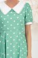 Rochie din satin verde midi in clos cu elastic in talie la spate si guler contrastant cu fir stralucitor - StarShinerS 6 - StarShinerS.ro