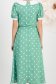 Rochie din satin verde midi in clos cu elastic in talie la spate si guler contrastant cu fir stralucitor - StarShinerS 5 - StarShinerS.ro