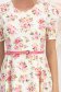 Rochie din stofa elastica crem midi in clos cu accesoriu tip curea imprimata floral - StarShinerS 6 - StarShinerS.ro
