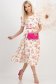 Rochie din stofa elastica crem midi in clos cu accesoriu tip curea imprimata floral - StarShinerS 3 - StarShinerS.ro