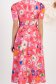 Rochie din stofa elastica roz midi in clos cu accesoriu tip curea imprimata floral - StarShinerS 5 - StarShinerS.ro