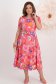 Rochie roz midi in clos cu accesoriu tip curea - StarShinerS 2 - StarShinerS.ro
