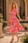 Rochie roz midi in clos cu accesoriu tip curea - StarShinerS 1 - StarShinerS.ro