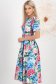 Rochie din stofa elastica multicolora midi in clos cu accesoriu tip curea imprimata floral - StarShinerS 2 - StarShinerS.ro