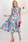 Rochie din stofa elastica multicolora midi in clos cu accesoriu tip curea imprimata floral - StarShinerS 3 - StarShinerS.ro