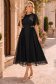 Rochie din tul cu plumeti neagra midi in clos cu maneci bufante si aplicatii stralucitoare cu perle - StarShinerS 1 - StarShinerS.ro