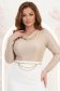 Bluza dama din lurex bej mulata cu decolteu cazut - StarShinerS 2 - StarShinerS.ro