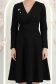 Rochie din jersey cu viscoza neagra pana la genunchi in clos cu brosa - StarShinerS 5 - StarShinerS.ro