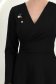 Rochie din jersey cu viscoza neagra pana la genunchi in clos cu brosa - StarShinerS 4 - StarShinerS.ro