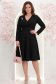 Rochie din jersey cu viscoza neagra pana la genunchi in clos cu brosa - StarShinerS 2 - StarShinerS.ro