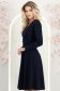 Rochie din jersey cu viscoza bleumarin pana la genunchi in clos cu brosa - StarShinerS 2 - StarShinerS.ro