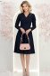 Rochie din jersey cu viscoza bleumarin pana la genunchi in clos cu brosa - StarShinerS 3 - StarShinerS.ro
