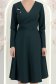 Rochie din jersey cu viscoza verde-inchis pana la genunchi in clos cu brosa - StarShinerS 5 - StarShinerS.ro