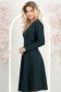 Rochie din jersey cu viscoza verde-inchis pana la genunchi in clos cu brosa - StarShinerS 2 - StarShinerS.ro