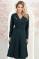 Rochie din jersey cu viscoza verde-inchis pana la genunchi in clos cu brosa - StarShinerS 1 - StarShinerS.ro