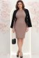 Rochie din stofa elastica mocha midi tip creion accesorizata cu perle - StarShinerS 2 - StarShinerS.ro