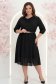Rochie din voal neagra midi in clos cu elastic in talie si curea - StarShinerS 3 - StarShinerS.ro