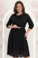 Rochie din voal neagra midi in clos cu elastic in talie si curea - StarShinerS 1 - StarShinerS.ro