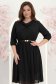 Rochie din voal neagra midi in clos cu elastic in talie si curea - StarShinerS 2 - StarShinerS.ro