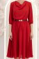 Rochie din voal rosie midi in clos cu elastic in talie si curea - StarShinerS 6 - StarShinerS.ro
