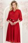 Rochie din voal rosie midi in clos cu elastic in talie si curea - StarShinerS 3 - StarShinerS.ro