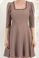 Rochie din stofa mocha scurta in clos cu umeri bufanti si perle- StarShinerS 5 - StarShinerS.ro
