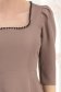Rochie din stofa mocha scurta in clos cu umeri bufanti si perle- StarShinerS 4 - StarShinerS.ro
