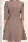 Rochie din stofa mocha scurta in clos cu umeri bufanti si perle- StarShinerS 6 - StarShinerS.ro