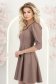 Rochie din stofa mocha scurta in clos cu umeri bufanti si perle- StarShinerS 2 - StarShinerS.ro