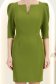 Rochie din stofa kaki scurta tip creion cu umeri bufanti - StarShinerS 5 - StarShinerS.ro