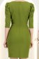 Rochie din stofa kaki scurta tip creion cu umeri bufanti - StarShinerS 6 - StarShinerS.ro