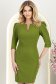 Rochie din stofa kaki scurta tip creion cu umeri bufanti - StarShinerS 1 - StarShinerS.ro