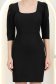 Rochie din stofa neagra scurta tip creion cu umeri bufanti si perle  - StarShinerS 5 - StarShinerS.ro