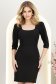 Rochie din stofa neagra scurta tip creion cu umeri bufanti si perle  - StarShinerS 1 - StarShinerS.ro