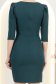 Rochie din stofa albastru petrol scurta tip creion cu umeri bufanti si perle - StarShinerS 6 - StarShinerS.ro