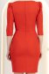 Rochie din stofa rosie scurta tip creion cu umeri bufanti - StarShinerS 6 - StarShinerS.ro