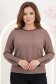 Bluza dama din georgette mocha cu croi larg accesorizata cu perle - StarShinerS 1 - StarShinerS.ro