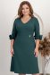 Rochie din stofa elastica verde midi cu croi in A si volanase la maneca - StarShinerS 1 - StarShinerS.ro