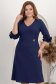 Rochie din stofa elastica bleumarin midi cu croi in A si volanase la maneca - StarShinerS 1 - StarShinerS.ro