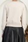 Cardigan din tricot fin bej cu un croi lejer si detalii brodate frontal 5 - StarShinerS.ro