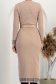 Bež haljina pletenje vrsta olovke 5 - StarShinerS.hr