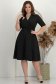 Rochie din stofa neagra midi in clos cu brosa detasabila - StarShinerS 3 - StarShinerS.ro